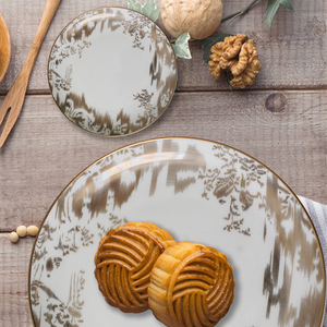 Vaisselle Portugaise en Porcelaine de Shanxi, Ensemble de Luxe en Céramique Blanche et Dorée, Assiettes en Porcelaine Fine Méditerranéenne - Product Image 5