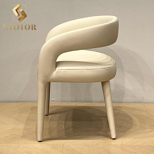 Poltrona <span class=keywords><strong>da</strong></span> <span class=keywords><strong>pranzo</strong></span> moderna di lusso bianco <span class=keywords><strong>da</strong></span> tappezzeria nuovo stile di raffreddamento in pelle sedia <span class=keywords><strong>da</strong></span> <span class=keywords><strong>pranzo</strong></span> mobili per uso domestico - Product Image 5