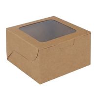 Boîtes à gâteaux en papier kraft brun personnalisées en usine avec fenêtre, boîtes d'emballage cadeau