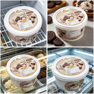 Étiquettes personnalisées pour aliments surgelés, autocollants en rouleau imperméables avec logo, adhésif BOPP de qualité congélation pour emballages de coupes et couvercles de crème glacée - Product Image 5