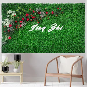 Decoración de Pared con Imagen de Vegetación Vertical Interior, Césped <span class=keywords><strong>Artificial</strong></span> de Plástico, Efecto Tridimensional, con Flores y Hierba - Product Image 2
