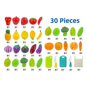 Juego de Juguetes de Cocina Realistas para Niños Pequeños, 30 Piezas, Frutas y Verduras para Cortar, con Bolsa de Almacenamiento - Product Image 3