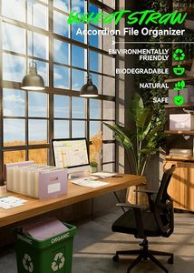 100% BPA Tab A-Z tự do thiên nhiên khỏe mạnh 26 Túi rơm lúa mì mở rộng thư mục tập tin - Product Image 2