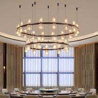 Vente en gros de lustre de salle de banquet de luxe circulaire moderne restaurant d'hôtel avec de nouvelles lampes lustres lampes suspendues