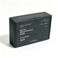 Boîte d'expédition personnalisée noire mouchetée, boîte pliante en carton ondulé rose avec texte, pour cosmétiques, bijoux, emballage cadeau