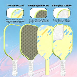 Juego de Palas de Pickleball GQK en Colores Pastel, Agarre Antideslizante, Forma Estándar, Núcleo de Madera de Álamo en Forma de Panal, Ligeras, Portátiles y Plegables - Product Image 3