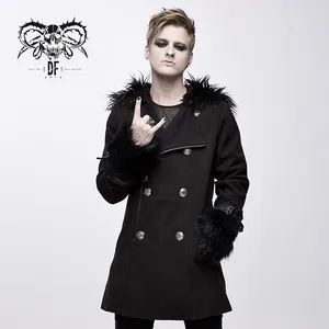 casacos homens estilos ocidentais Suppliers-Ct129 devil casacos de pele com capuz masculinos, estilo ocidental de moda inverno, punk preto