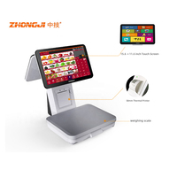 Nuevo Sistema POS Todo en Uno con Pantalla Táctil LED de 15.6 Pulgadas, Pantalla Dual, Báscula con Calculadora de Peso con IA y Funciones de Pesaje con Windows