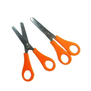 Factory cheap price safety blade small size kids scissors with ruler