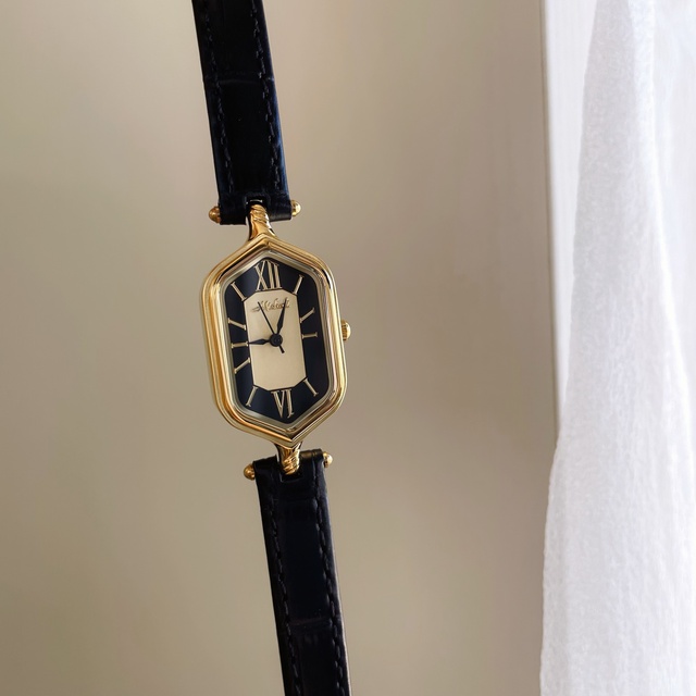 Genuine Leather Watch for Women Eco-Friendly Minimalist Design Polygonal Shape Workplace Trendy