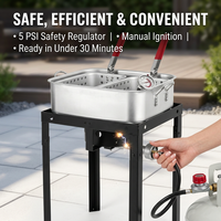 Friteuse à Propane Extérieure en Aluminium 18 QT avec Deux Paniers Intérieurs, 58K BTU, Conception Suspendue pour Vidange et Régulateur Certifié CSA 5 PSI