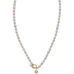 Collar con Colgante de Perlas de Agua Dulce Naturales, Estilo Francés, Hebilla OT, Clásico y Versátil, para Mujer, Wenchi, China - Product Image 5