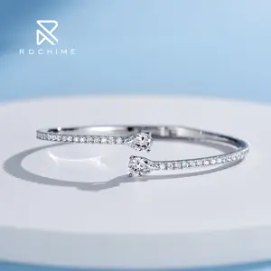 Rochime Charme Trendy Mode Sieraden Water Drop Open Armband Voor Vrouwen 925 Zilver Rhodium Vergulde Sieraden