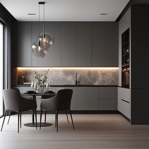 Armadio della parete della cucina su misura legno lacca armadio <span class=keywords><strong>in</strong></span> <span class=keywords><strong>acciaio</strong></span> <span class=keywords><strong>inox</strong></span> compensato isola <span class=keywords><strong>mobili</strong></span> da cucina <span class=keywords><strong>per</strong></span> Villa appartamento Hotel - Product Image 3