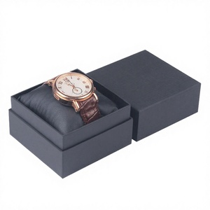 Custom Logo Black Eco-Friendly Rigid Paper Single Watch Storage <b>Gift</b> <b>Box</b> with Embossed Print and Matt Lamination - Product Image 2