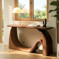 Console d'entrée moderne et unique, meuble d'art design haut de gamme en bois massif