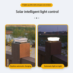 Lampes solaires décoratives pour clôture de jardin, lampes carrées pour clôture de paysage, lampes murales solaires étanches à commande intelligente pour extérieur - Product Image 3