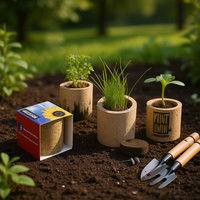 Kent Union White Label - Jardinières biodégradables en fibre de coco pour la culture de graines et de légumes, intérieur/extérieur, jardinage domestique, design simple