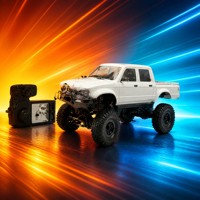 Camion RC Rock Crawler 4x4 Télécommandé Vintage Tout-Terrain 2.4G Suivez-moi Pare-buffle Phares antibrouillard Homologué CE EN71 Chargeur