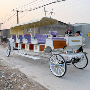 Luxury Four <b>Rows</b> purple Seat Sightseeing Victoria Horse-drawn Carriage Historic Royal Electric Wedding Carriage for Sale - Product Image 5