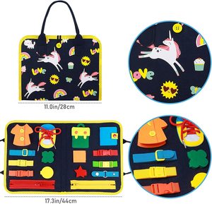 Tableau d'activités licorne pour enfants, jouets éducatifs préscolaires, activités pour garçons et filles, cadeaux pour bébés, tableau pour tout-petits - Product Image 4