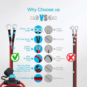 12V 16AWG Heavy Duty Dây 6 Feet Hợp Nhất Dây Cung Cấp Điện Với Nữ Thuốc Lá Nhẹ Hơn Dây Giày Thiết Bị Đầu Cuối Cắm - Product Image 2