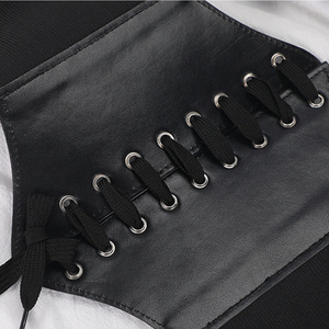 Ceinture large en cuir sexy pour femme, style corset, ceinture de taille haute amincissante, corsets et bustiers pour femme - Product Image 4