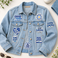 Patch brodé personnalisé certifié OEKO-TEX, 12 000 points, badge motivant thermocollant haute densité pour vêtements AWELLS