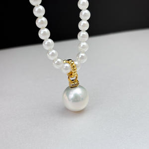 Accessoires DIY en argent WENCHI S925, perles elliptiques de 9 à 13 mm, modèle 10340, pendentif de collier tendance, pendentifs de perles vides, breloques - Product Image 2