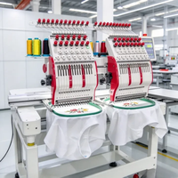 Machine à broder à double tête, commande informatique, unité de broderie textile industrielle