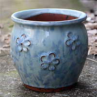 Pot Tanaman Terakota Vintage Bermotif Embos Grosir untuk Sukulen, Kaktus, dan Mawar