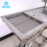 Table d'opération vétérinaire OSCAT à levage électrique, en acier inoxydable 304, hauteur réglable, plateau inclinable, drainage, machine vétérinaire pour chats et chiens