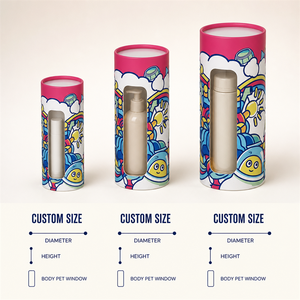 Emballage en tube de papier imprimé sur mesure, boîte cylindrique avec fenêtre pour présentation en magasin, boîte cadeau - Product Image 3