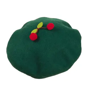 2024 New Cute Frog Big Eye Wool Beret Girls Women Painter Hat Fresh Novelty Gift Green Handmade French Berets
