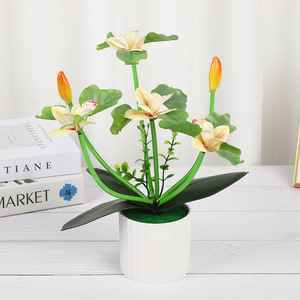 Orquídea Phalaenopsis Artificial en Maceta de 28 cm de Yiwu Datuo Florist, Planta Decorativa de Interior, Flores en Tonos Verde, Blanco Leche, Rosa y Amarillo - Product Image 3