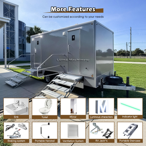JINLIJING - Remolque de Baños Portátiles al por Mayor de Fábrica China, <span class=keywords><strong>WC</strong></span> Exterior de 2 o 3 Cabinas, Baño Portátil, Remolque de Ducha Móvil - Product Image 4