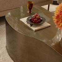 Table basse en laiton amorphe Sovereign, finition émaillée à la main, table centrale de luxe, esthétique de designer sélectionnée, pièce maîtresse en métal