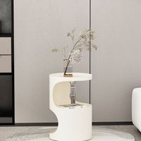 Table console de chambre à coucher moderne et créative de style nordique, style crème, simple, ronde, multi-niveaux, en métal, écologique, pour villa et hôtel