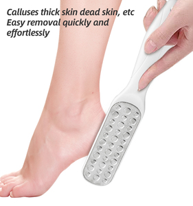 Râpe à pieds double face en acier inoxydable et éliminateur de callosités, éliminateur de peaux mortes, planche à frotter pour pédicure à long manche, usage domestique - Product Image 2