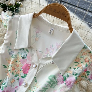Robe longue florale élégante de qualité supérieure, col en V, sans manches, taille haute, coupe trapèze, style français - Product Image 5