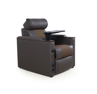 Fauteuil inclinable manuel en cuir PU avec table-bac, idéal pour le home cinéma et le salon