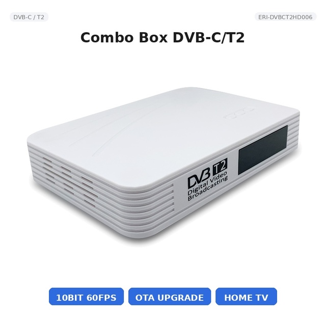 DVB-C/T2 Combo TV Receiver 10bit 60fps H.265 for Hotel TV and Cable Operator