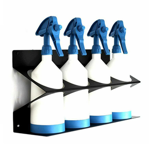JH-Mech <strong>Wall</strong> <strong>Mount</strong> Spray Bottle <strong>Rack</strong> Organizer Hanger For 6 16oz 500ml Bottles Carbon Steel <strong>Wall</strong> <strong>Mount</strong> Spray Bottle Holder