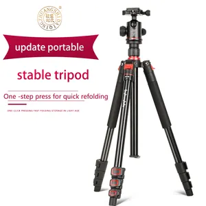 Fabrika fiyat profesyonel kırmızı Q530 alüminyum alaşım tripod dijital video kamera için topu kafa ile kat yüksekliği 44cm monood 2-1