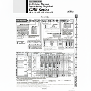 Cilindro de aire SMC Pneumatics, piezas neumáticas - Product Image 1