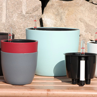 Set Pot Tanaman Plastik Ramah Lingkungan Bentuk Kotak Sedang untuk Dalam/Luar Ruangan, Pot Tanaman Dekoratif Modern untuk Tanaman Hijau di Rumah dan Taman