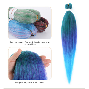 <span class=keywords><strong>Extensiones</strong></span> de ganchillo para cabello africano, trenza fácil, cabello trenzado sintético preestirado, ombré, 2022 - Product Image 6