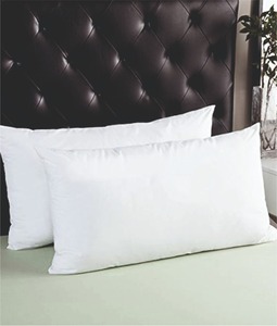Almohada de hotel blanca de lujo 100 por ciento de algodón con patrón de rayas Diseño no tejido Cojín de apoyo suave para un sueño cómodo - Product Image 1