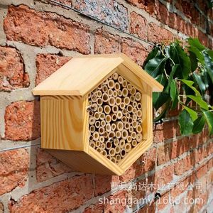 Solid wood hexagonal insect nest outdoor decoration <b>garden</b> beehive birdcage <b>garden</b> <b>hanging</b> insect honeycomb - Product Image 1
