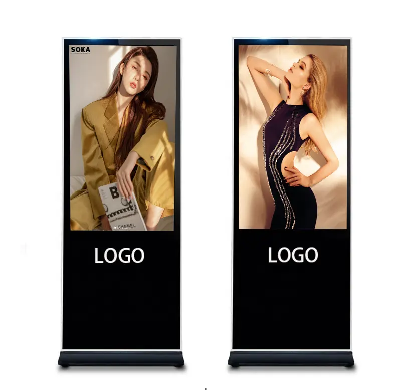 Tầng thường vụ 32/43/50/55/65 inch LCD Máy nghe nhạc quảng cáo 4k dọc màn hình Totem màn hình cảm ứng kiosk hiển thị kỹ thuật số biển